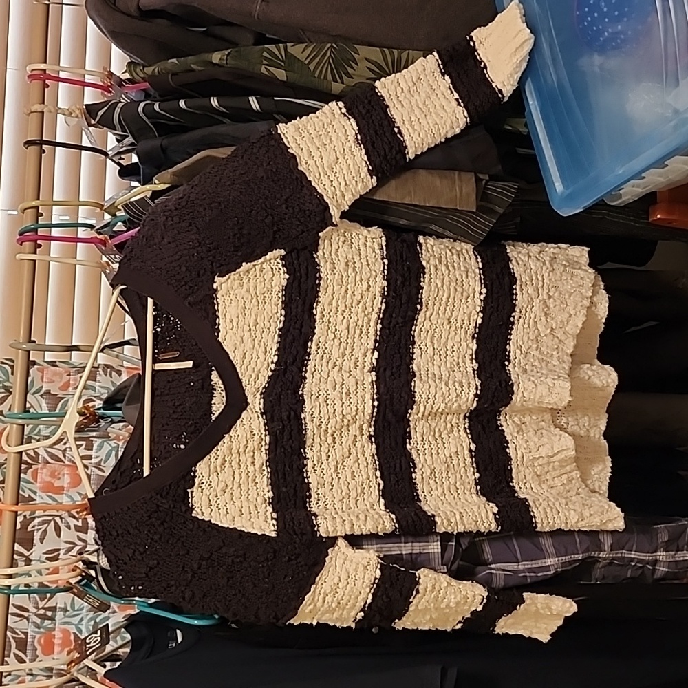 Sold > Free People XS Black white stripes